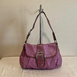 Coach F15204 Plum Pleated Patent Leather Soho Hobo Bag